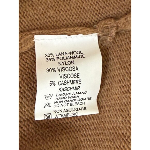 Eredi Pisano Mens Button-Up Cardigan Sweater Brown Wool Blend Ribbed Collar & He - Picture 8 of 8